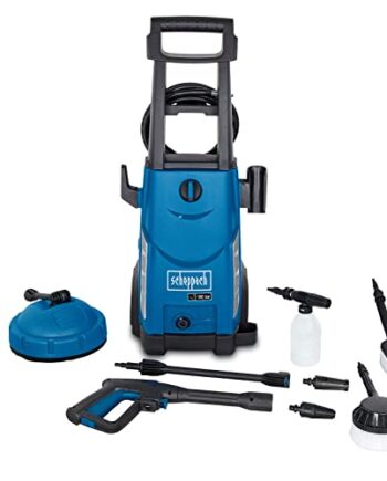 Scheppach Hochdruckreiniger HCE2400 mit 8-TLG. Zubehör | 5m Schlauch | 180bar | 230V 2400W | max. Fördermenge: 408 l/h | Ansaugfunktion | langlebige Aluminium Pumpe | inkl. Reinigungsmitteltank