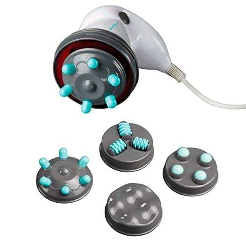 ARDES - ARM240N Professionelles Anti-Cellulite-Massagegerät mit Infrarotheizung für Po und Beine mit 4 austauschbaren Zubehörteilen und Reisetasche