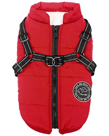 Savlot Hundejacke Winterweste Jacken Hundemantel Hundepullover Haustier Skifahren Kostüm Ärmellose Baumwolle Gepolsterte Weste Mit Brustgurt Gurt