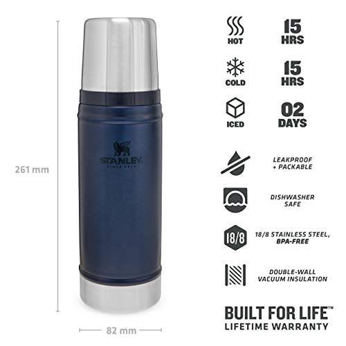 Stanley Classic Legendary Thermosflasche 473 ml Nightfall - Edelstahl Thermoskanne - BPA-frei - Thermos Hält 15 Stunden Heiß oder Kalt - Deckel Fungiert Auch als Trinkbecher - Spülmaschinenfest - obrazek 5