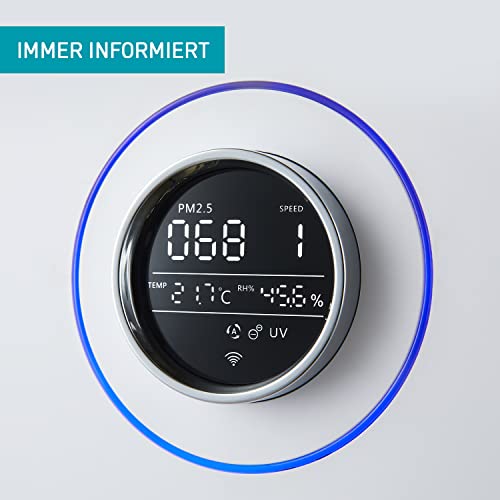 djive PURE 800 profesjonalny oczyszczacz powietrza i nawilżacz powietrza CADR 427 m³/h usuwa 99 995% z filtrem HEPA 14 UV-C filtr z węglem aktywnym i jonizatorem do 100 m² z aplikacją i Alexa bardzo cichy - obrazek 3