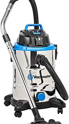 Vacmaster VQ1530SFDC 1500W 30L Nass Trockensauger Bodenstaubsauger, Starke Saugleistung, Wasserablassöffnung,Edelstahl