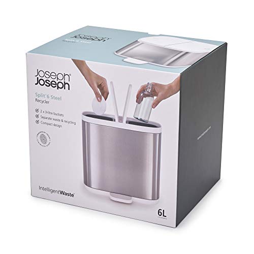 Joseph Joseph Split - Tritt-Abfalltrenner fürs Bad - Edelstahl - obrazek 2