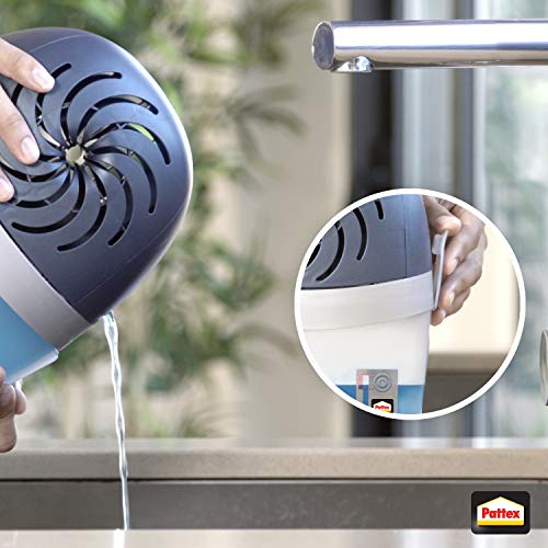 Osuszacz powietrza Pattex AERO 360º ultrachłonny osuszacz pomieszczeń redukuje nieprzyjemne zapachy możliwość ponownego napełnienia 1 sztuka w zestawie. 1 opakowanie uzupełniające 450 g - obrazek 2