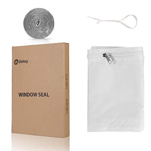 Sekey uszczelka drzwiowa do przenośnych klimatyzatorów 220 x 100 cm klimatyzatorów suszarek bębnowych suszarek z pompą ciepłą Hot Air stop z zamkiem błyskawicznym do mocowania na drzwiach balkonowych alternatywa dla uszczelniania okien - obrazek 2
