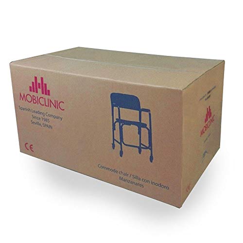 Mobiclinic, Manzanares, Krzesło do WC lub Toalety dla Niepełnosprawnych, Osób Starszych, Składane, Podłokietniki, Aluminium, Ergonomiczne Siedzisko, Maty Antypoślizgowe, Kolor: Niebieski - obrazek 2