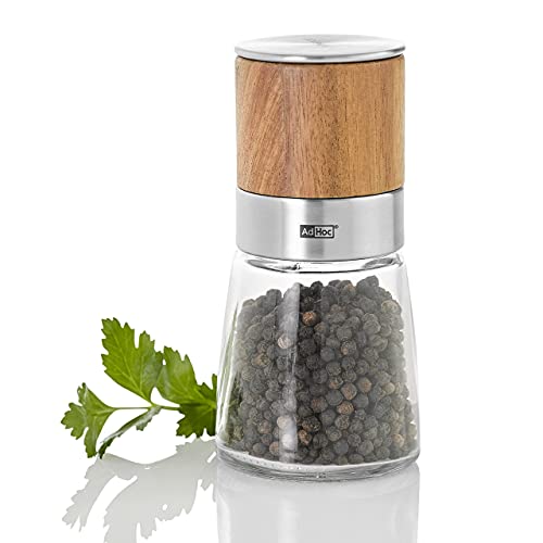 AdHoc MP99 Pfeffer- oder Salzmühle AKASIA, Keramik Mahlwerk (ohne Gewürz), Akazienholz/Edelstahl/Glas - obrazek 5