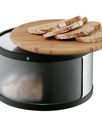 WMF Brottrommel mit Schneidbrett Ø 32cm rund, Höhe ca. 13cm Gourmet Brotkasten Bambus Kunststoff Handwäsche