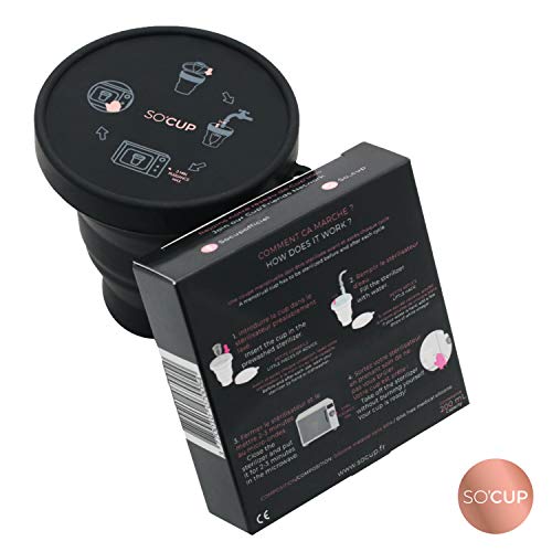 SOCUP Faltbarer Sterilisator für alle Arten von Menstruationstasse - 100% Medizinisches Silikon - Gebrauchsanweisung auf dem Deckel - obrazek 4