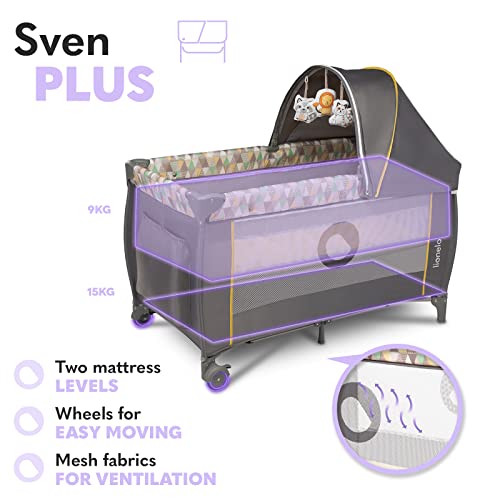 Lionelo Sven Plus 2 W 1 Dziecięce Łóżeczko Dla Dzieci Od Urodzenia Do - obrazek 4