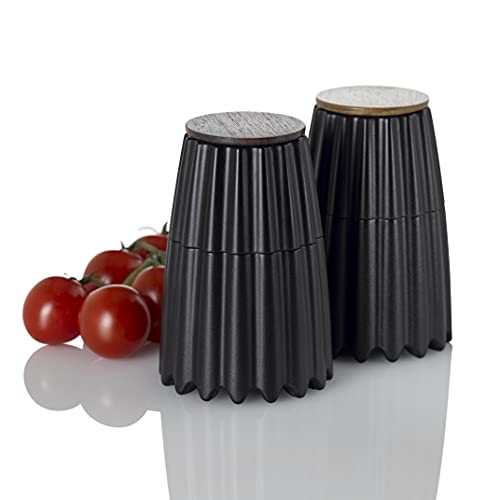 AdHoc MP905 Magnetische Doppelmühle oder 2x kleine Einzelmühle MagTwo, für Pfeffer und Salz, Keramik Mahlwerke, Kunststoff/Bambus - obrazek 6