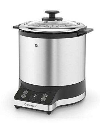 WMF Küchenminis Reiskocher (220 W, mit Lunch-to-go-Box, Damfgarer, platzsparend, Innentopf mit To-Go-Deckel (1l)) cromargan matt
