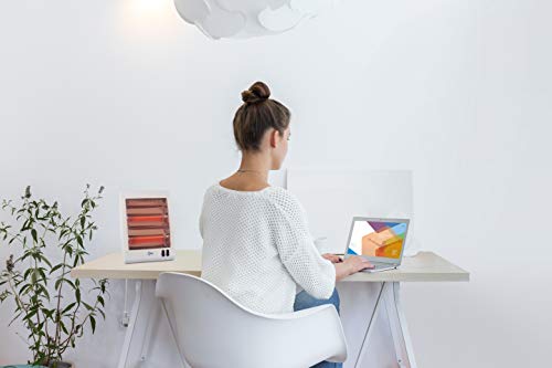 Kwarcowy promiennik SUNTEC Heat Ray 800 desktop | Do pomieszczeń do 19 m2 | Mały promiennik podczerwieni do wnętrz z ochroną przed przewróceniem | Biurkowy | Szybkie ciepło przy przewijaku | 800 W - obrazek 6