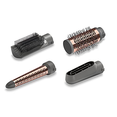 BaByliss Air Style 1000 Warmluftbürste mit Ionen-Technologie, 4 Aufsätze zum Trocknen, Stylen und Locken, AS136E, 1 Stück (1er Pack), Silber-Roségold - obrazek 9