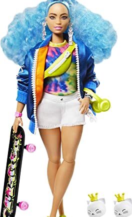 Mattel - Barbie Extra Doll, Blue Curly Hair