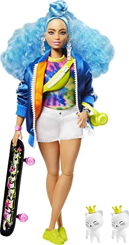 Mattel - Barbie Extra Doll, Blue Curly Hair