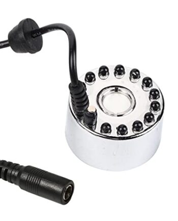 Mist Maker  Akozon Zmiana Ultradźwiękowy Mist Maker Fontanna Wody Staw Atomizer Nawilżacz Powietrza 12 LED 24 V Kolor (Trójkolorowy atomizer gradientowy + UE)