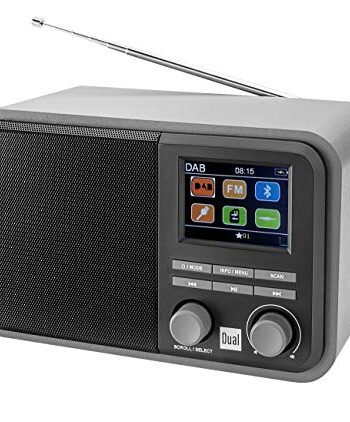 Dual,75299,DAB AA851 Digitalradiomit Akku undBluetooth, DAB+ / UKW, MP3,USB-/SD-Anschluss, Farbdisplay, AUX-In, Senderspeicher, Teleskopstabantenne, Grau