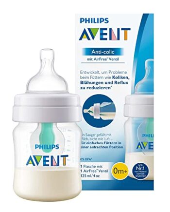 Philips Avent SCF810/14 Anti-Colic Fläschchen mit AirFree Ventil, 125 ml