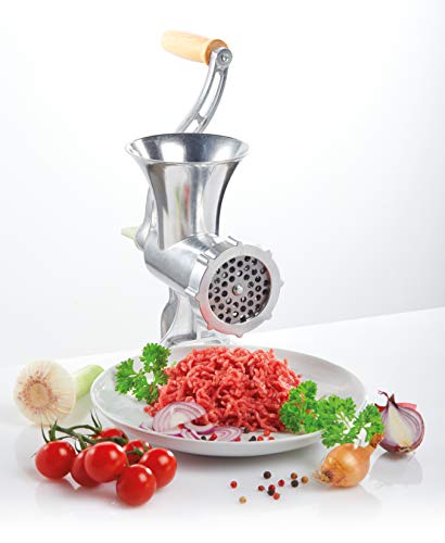 GSW 588423 Fleischwolf Aluminium Größe Nr. 8 mit Gebäckvorsatz und Stößel - obrazek 5