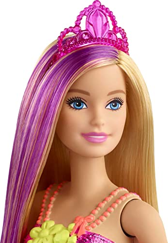 Barbie, Dreamtopia Lalka Księżniczka (30 Cm) Z Blond Włosami I Fioletowym Pasemkiem GJK13 - obrazek 5