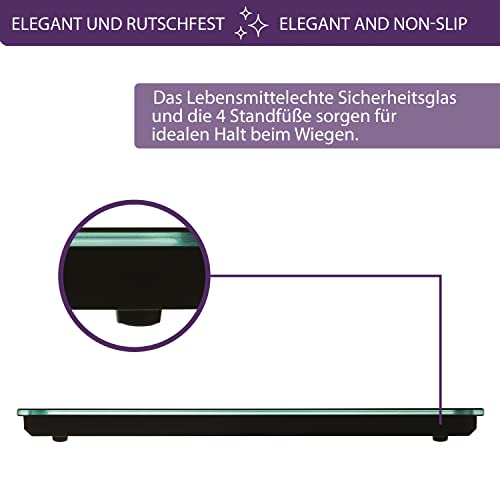 Mastrad F76600 Küchenwaage - Digitale Feinwaage Temperglas Einscheiben-Sicherheit - elektronische Waage mit Präzision auf 1g bis zu 5kg - verschiedene Angabearten - rutschfest und stabil - obrazek 3