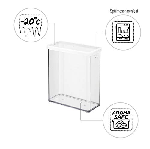 Rotho Loft rechteckige Vorratsdose 3,2l mit Deckel und Dichtung, Kunststoff (SAN) BPA-frei, transparent/weiss, 3,2l (20,0 x 10,0 x 21,4 cm) - obrazek 8