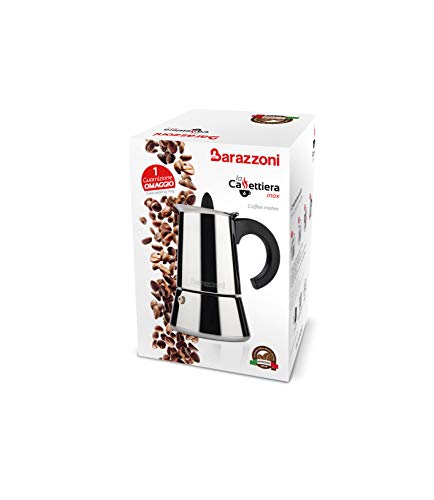 Barazzoni die Espressokocher 6 Tassen, Aluminium, Grau, 11.3 x 14.8 x 19.7 cm - obrazek 4
