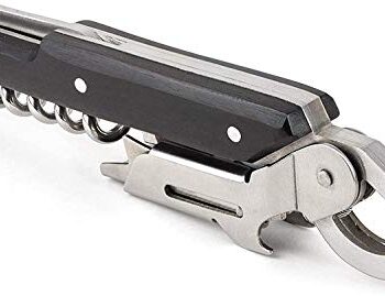 Peugeot Korkenzieher mit Kapselschneider, Flaschenöffner und Befestigungsring, Clavelin, Edelstahl / ABS, 14 cm, 200428