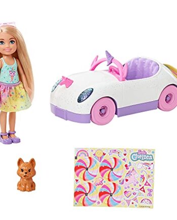Barbie GXT41 Chelsea Doll and Car, Multicolor, 8.25 cm*8.89 cm*15.55 cm