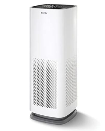 Breville Oczyszczacz powietrza 360° Autosense Cichy filtr HEPA H13 True usuwa 99 97% kurzu dymu pyłku i wielu innych 4 poziomy wentylatora. Tryb nocny wskaźnik wymiany filtra panel dotykowy