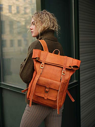 Berliner Bags Vintage Leeds skórzany plecak z kieszenią na laptopa dla - obrazek 3