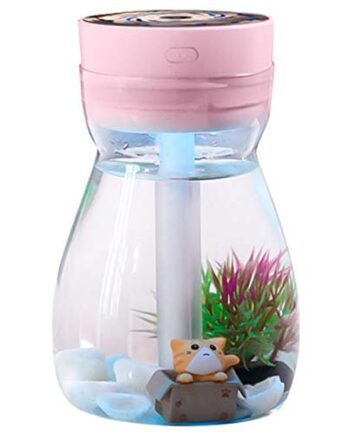 Liseng Przyjemna chłodna mgła nawilżacz powietrza do biura sypialni oczyszczacz powietrza ładowanie przez USB Kawaii nawilżacz powietrza z oświetleniem LED nawilżacz powietrza nawilżający butelka