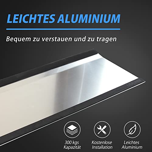 LIEKUMM Rampa progowa 30 x 80 cm, obciążenie do 300 kg, rampa dla wózków inwalidzkich z aluminium, przenośna, antypoślizgowa powierzchnia, nadaje się do drzwi, przejść, bram garażowych - obrazek 7