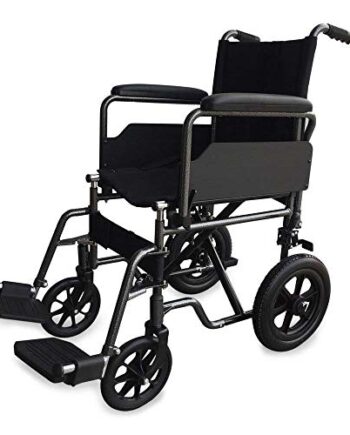 Mobiclinic, Model S230 Sevilla, Wózek inwalidzki dla osób niepełnosprawnych, wózek tranzytowy, składany, ortopedyczny, podnóżek, podłokietnik, kolor czarny, siedzisko 40 cm