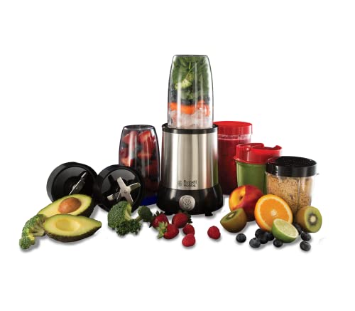 Russell Hobbs Multifunktionsmixer NutriBoost, inkl. 5 BPA-freie und spülmaschinengeeignete Behälter + Deckel, 22.000 U/min, 0.9 PS-Motor, elektrischer Standmixer, Smoothie-Maker 23180-56 - obrazek 7