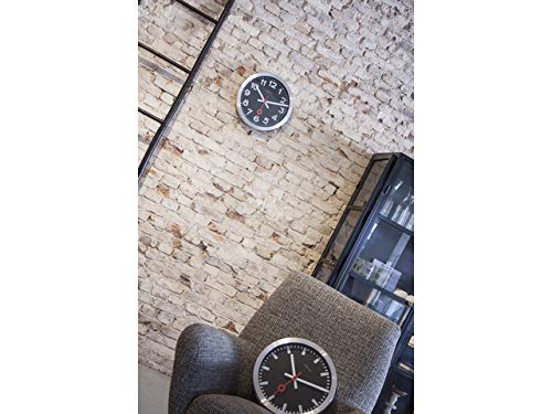 NeXtime Station Wanduhren, Metall und Kunststoff, Schwarz, Ø 35 cm - obrazek 6