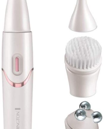 Remington Gesichtspflege Kit smooth&silky EP7070, Gesichtsepilierer, Gesichtsreinigungsbürste, Massageroller, Trimmer, batteriebetrieben, perlmuttfarbenes weiss/rosé