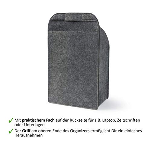 luxdag Organizer na plecak z filcu do Fjällräven Kanken 18 l (kolor i rozmiar do wyboru) – organizer kieszonkowy na plecaki z wyjmowaną kieszenią na zamek błyskawiczny do notebooka 15 cali - obrazek 2