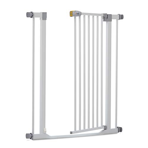 Hauck Treppenschutzgitter / Türschutzgitter Clear Step Gate, für Breiten 75 - 80 cm, Ultra Flache Schwelle, ohne Bohren, Einhändiges Öffnen, Beidseitig Schwenkbar, Metall, Weiß - obrazek 12