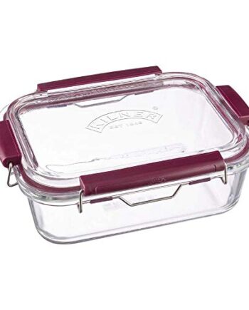 Frischhaltedose aus Borosilikatglas mit auslaufsicherem Clipverschluss-System, BPA-frei, backofen- und mikrowellenfest, 1.400 ml, Maße: 24,5 x 19 x 8,5 cm