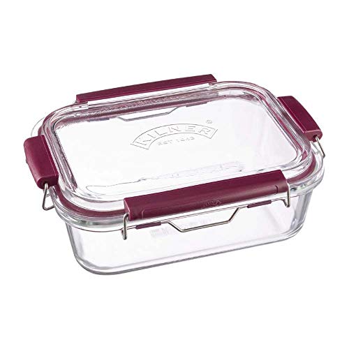 Frischhaltedose aus Borosilikatglas mit auslaufsicherem Clipverschluss-System, BPA-frei, backofen- und mikrowellenfest, 1.400 ml, Maße: 24,5 x 19 x 8,5 cm