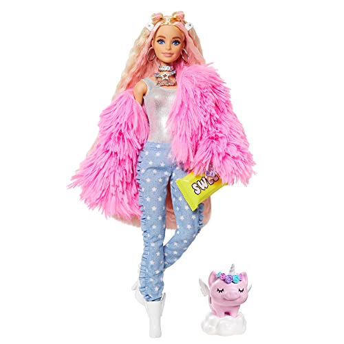 Mattel - Barbie Extra Doll, Fluffy Pink Jacket - obrazek 2