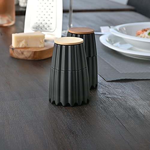 AdHoc MP905 Magnetische Doppelmühle oder 2x kleine Einzelmühle MagTwo, für Pfeffer und Salz, Keramik Mahlwerke, Kunststoff/Bambus - obrazek 3