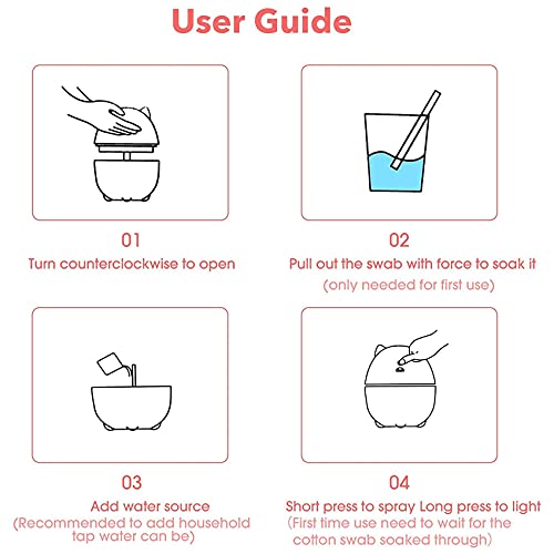 Kamenda Śliczny kotek fajny nawilżacz powietrza do domu kota nocne światło podstawowe powietrze do pokoju dziecięcego łatwy do czyszczenia cicha obsługa kolor różowy - obrazek 4
