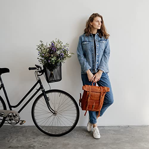 Berliner Bags Vintage Leeds skórzany plecak z kieszenią na laptopa dla - obrazek 7