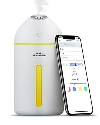 Meross Alexa Bezprzewodowy Nawilżacz  Inteligentny Ultradźwiękowy Nawilżacz USB  8H Czas Pracy  Regulowany Kolor  dla Domu  Biura i Samochodu  320ML Kompatybilny z Alexa  Google Assistant