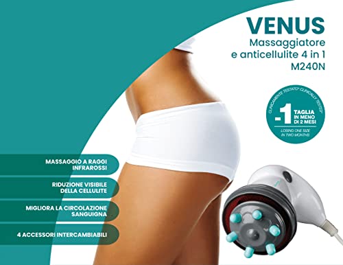 ARDES - ARM240N Professionelles Anti-Cellulite-Massagegerät mit Infrarotheizung für Po und Beine mit 4 austauschbaren Zubehörteilen und Reisetasche - obrazek 5