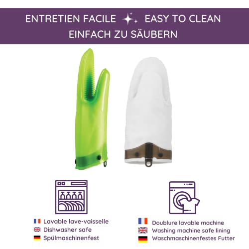 MASTRAD Gant Orka TEX - Ofenhandschuh aus Silikon und Baumwolle - rutschfeste Rillen - sehr widerstandsfähig und hohe Sicherheit - einfach zu handhaben; waschbar; komfortabel; beidhändig - obrazek 7