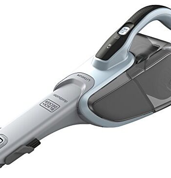 Black+Decker Lithium Dustbuster DVJ325J mit Cyclonic Action – 10,8V Akku Handstaubsauger mit ausziehbarer Fugendüse & Polsterbürste – Beutelloser, kabelloser Staubsauger – Lange Saugdüse – Hellblau